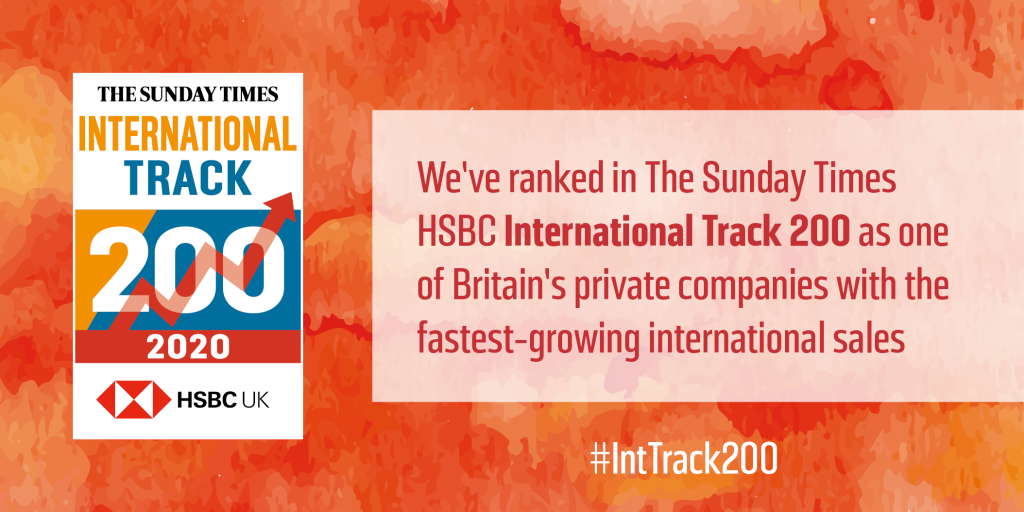 We've ranked in the Sunday Times HSBC International Track 200.