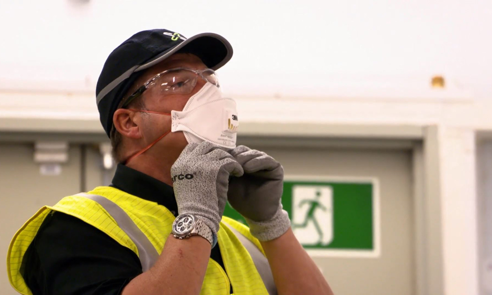 Carter Synergy Engineer wearing personal protective equipment.